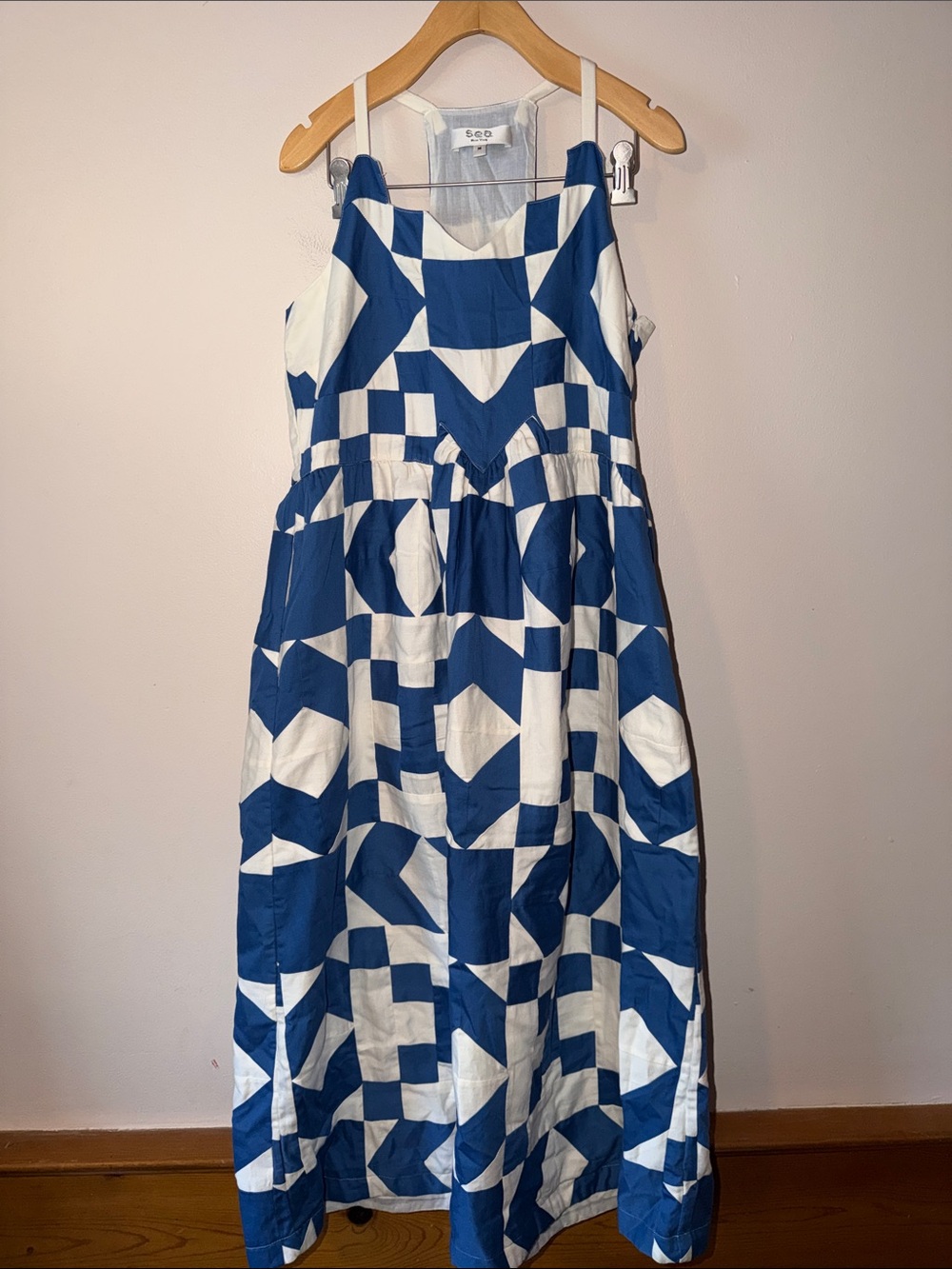 Sea New York Tanya Patchwork Midi Dress Size M - Picture 2 of 8